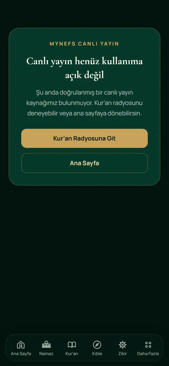 Canlı Kâbe & Medine ekranı