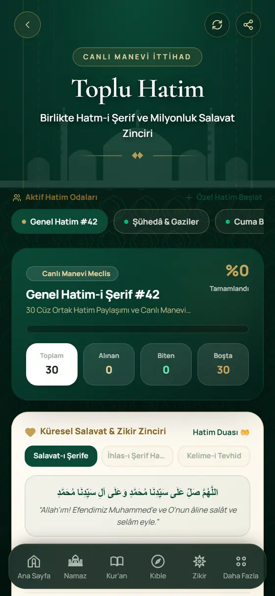 Toplu Hatim ekranı