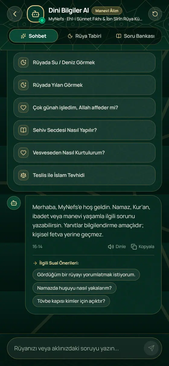 Dini Danışman ekranı