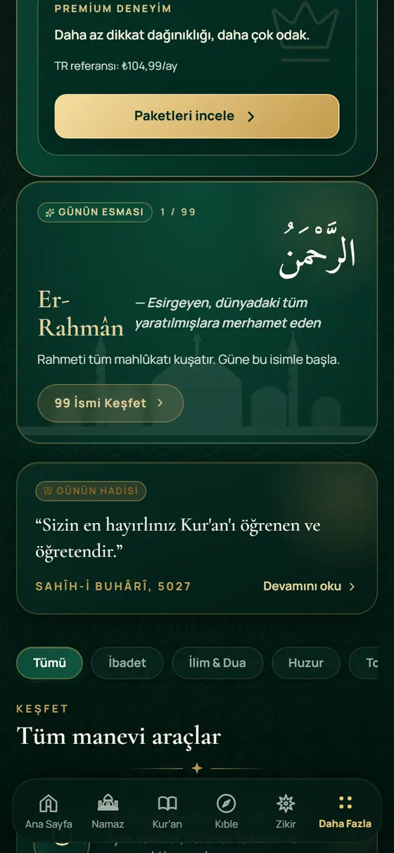 Daha Fazla ekranı