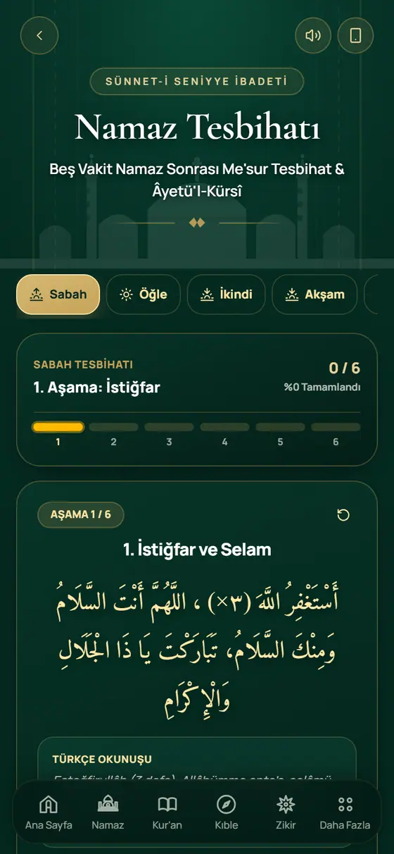 Tesbihat ekranı